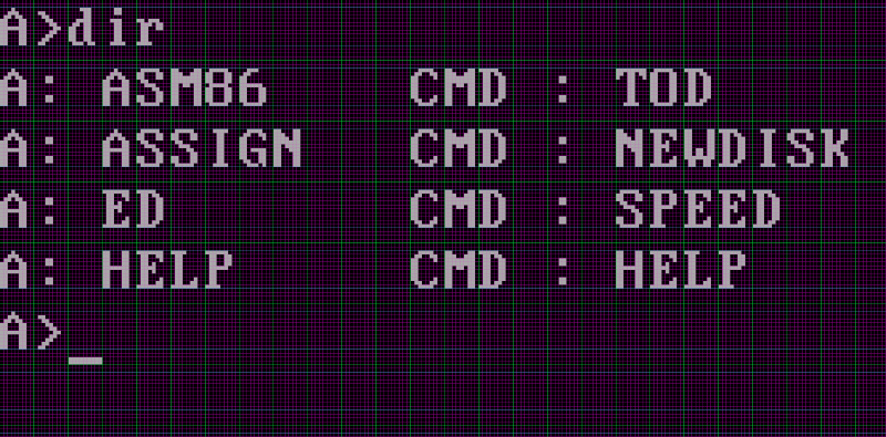 DOS character grid reference